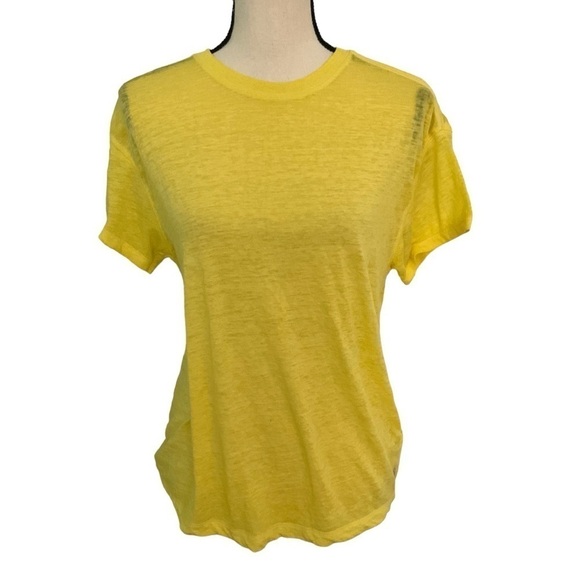 Free People FP Movement Yellow Short Sleeve T-Shirt Sz XS Summer Sheer Beach - Picture 1 of 10